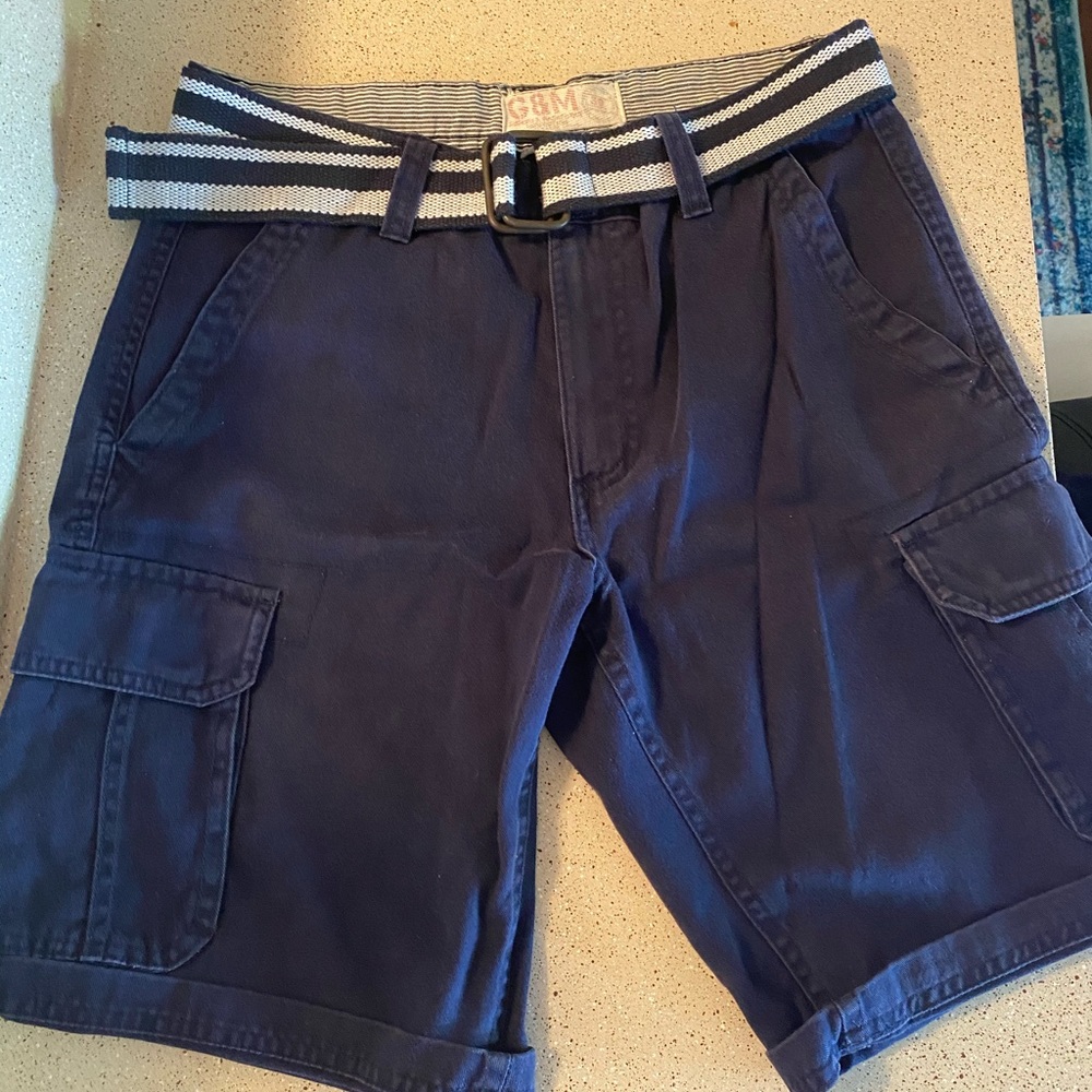 blue shorts